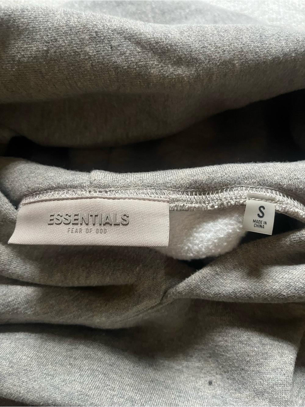 Fear of God ESSENTIALS Oversized Hoodie - Gray with Black Logo, Size Small - Picture 8 of 8
